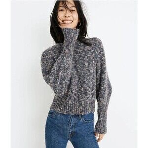 Madewell Balloon Sleeve Speckled Wool Blend‎ Sweater XS